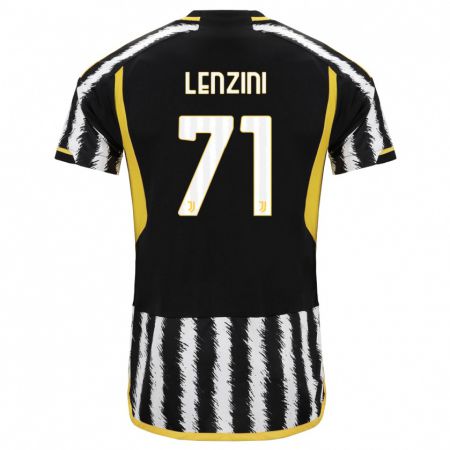 Kandiny Niño Camiseta Martina Lenzini #71 Blanco Negro 1ª Equipación 2023/24 La Camisa