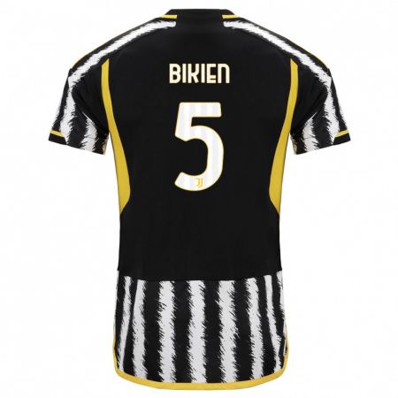 Kandiny Bambino Maglia Felix Nzouango Bikien #5 Nero Bianco Kit Gara Home 2023/24 Maglietta