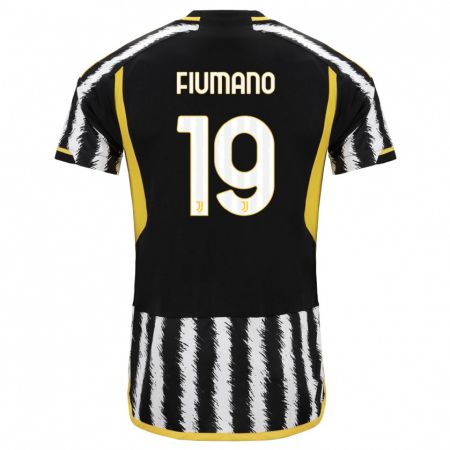 Kandiny Kinderen Filippo Fiumano #19 Zwart Wit Thuisshirt Thuistenue 2023/24 T-Shirt België