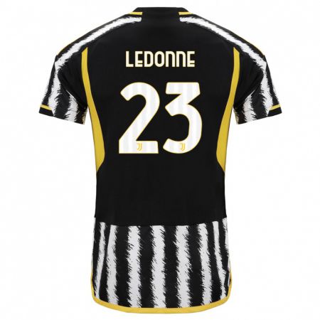 Kandiny Bambino Maglia Nicolo Ledonne #23 Nero Bianco Kit Gara Home 2023/24 Maglietta