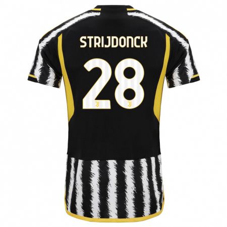 Kandiny Kinder Bayron Strijdonck #28 Schwarz-Weiss Heimtrikot Trikot 2023/24 T-Shirt Österreich