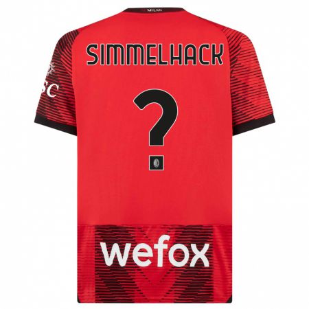 Kandiny Kinder Alexander Simmelhack #0 Rot Schwarz Heimtrikot Trikot 2023/24 T-Shirt Österreich