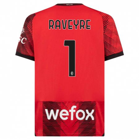 Kandiny Bambino Maglia Noah Raveyre #1 Rosso Nero Kit Gara Home 2023/24 Maglietta