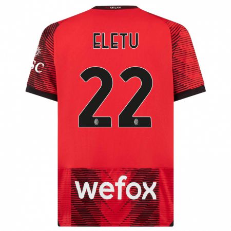 Kandiny Bambino Maglia Victor Eletu #22 Rosso Nero Kit Gara Home 2023/24 Maglietta