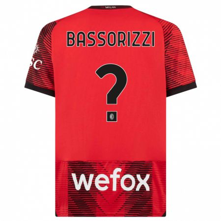 Kandiny Kinder Carlo Bassorizzi #0 Rot Schwarz Heimtrikot Trikot 2023/24 T-Shirt Österreich