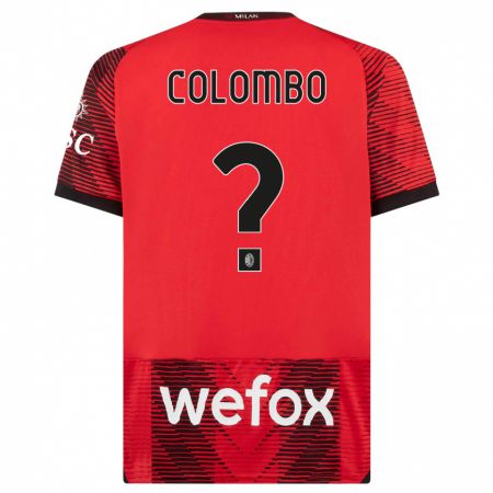 Kandiny Bambino Maglia Federico Colombo #0 Rosso Nero Kit Gara Home 2023/24 Maglietta