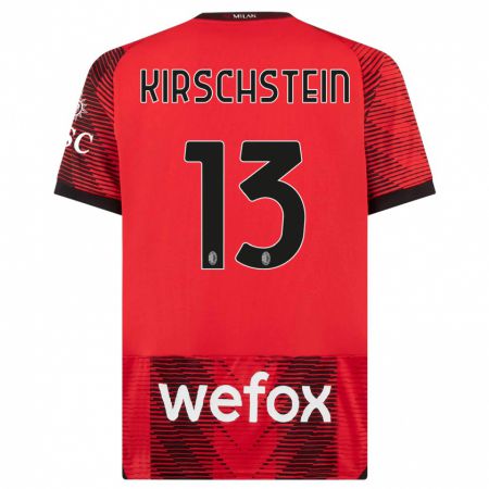 Kandiny Niño Camiseta Merle Kirschstein #13 Negro Rojo 1ª Equipación 2023/24 La Camisa