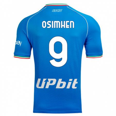 Kandiny Bambino Maglia Victor Osimhen #9 Cielo Blu Kit Gara Home 2023/24 Maglietta