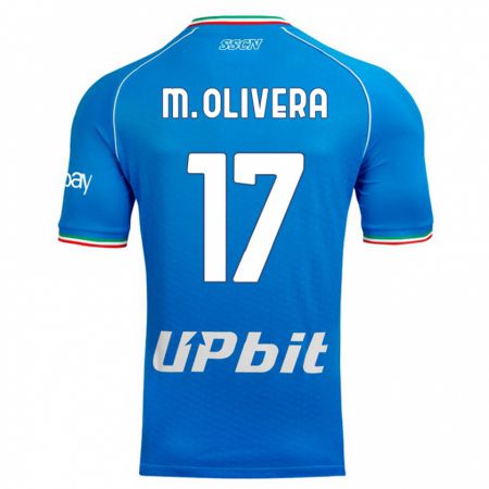 Kandiny Kinderen Mathías Olivera #17 Hemelsblauw Thuisshirt Thuistenue 2023/24 T-Shirt België