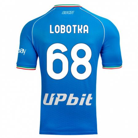 Kandiny Kinderen Stanislav Lobotka #68 Hemelsblauw Thuisshirt Thuistenue 2023/24 T-Shirt België