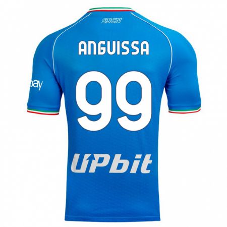 Kandiny Bambino Maglia Frank Anguissa #99 Cielo Blu Kit Gara Home 2023/24 Maglietta