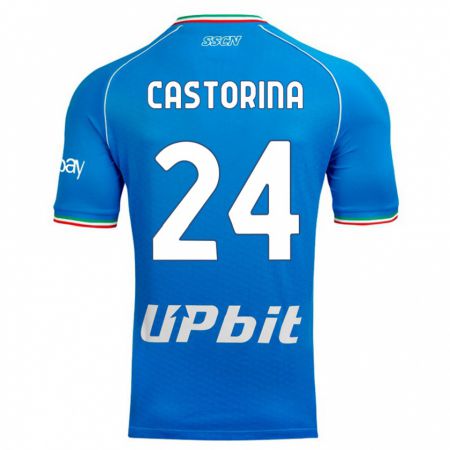 Kandiny Bambino Maglia Alessandro Castorina #24 Cielo Blu Kit Gara Home 2023/24 Maglietta