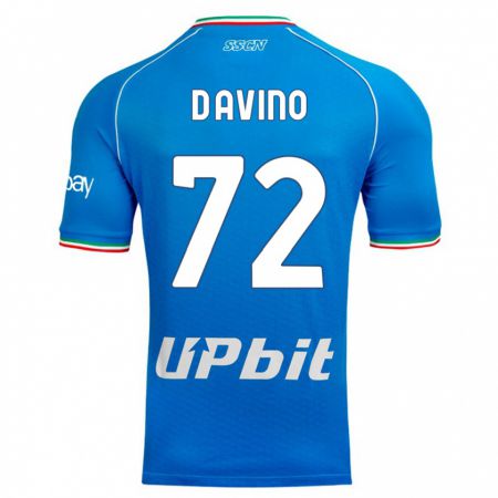 Kandiny Kinderen Luigi D'avino #72 Hemelsblauw Thuisshirt Thuistenue 2023/24 T-Shirt België