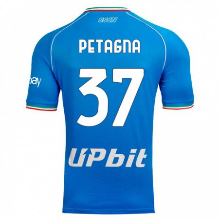 Kandiny Bambino Maglia Andrea Petagna #37 Cielo Blu Kit Gara Home 2023/24 Maglietta