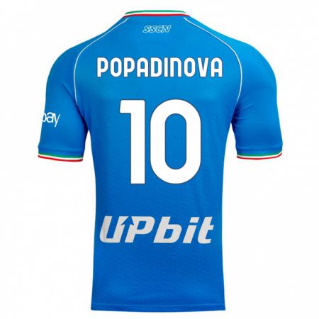 Kandiny Kinder Evdokiya Popadinova #10 Himmelblau Heimtrikot Trikot 2023/24 T-Shirt Österreich