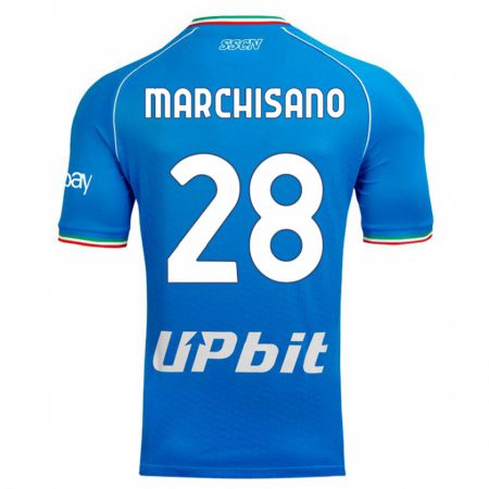 Kandiny Bambino Maglia Matteo Marchisano #28 Cielo Blu Kit Gara Home 2023/24 Maglietta