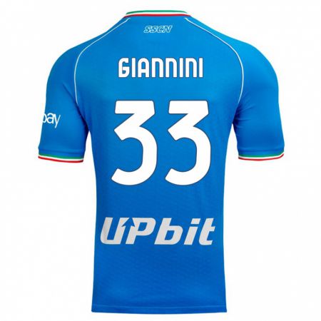 Kandiny Kinderen Enrico Giannini #33 Hemelsblauw Thuisshirt Thuistenue 2023/24 T-Shirt België