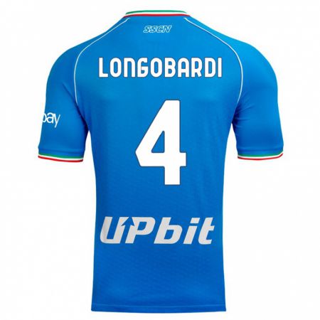 Kandiny Bambino Maglia Salvatore Longobardi #4 Cielo Blu Kit Gara Home 2023/24 Maglietta