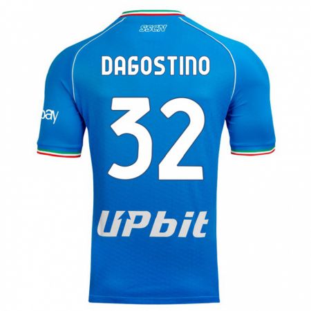 Kandiny Kinderen Giuseppe Dagostino #32 Hemelsblauw Thuisshirt Thuistenue 2023/24 T-Shirt België