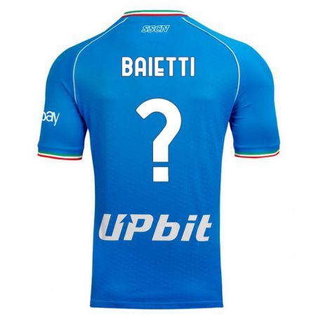 Kandiny Bambino Maglia Francesco Baietti #0 Cielo Blu Kit Gara Home 2023/24 Maglietta