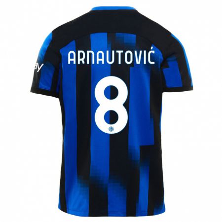 Kandiny Bambino Maglia Marko Arnautovic #8 Nero Blu Kit Gara Home 2023/24 Maglietta