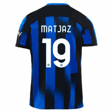 Kandiny Bambino Maglia Samo Matjaz #19 Nero Blu Kit Gara Home 2023/24 Maglietta