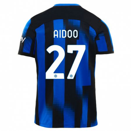 Kandiny Niño Camiseta Mike Aidoo #27 Azul Negro 1ª Equipación 2023/24 La Camisa