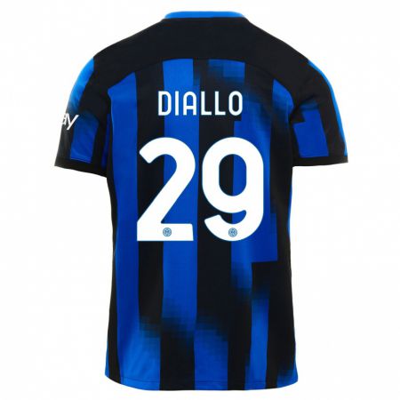 Kandiny Niño Camiseta Oumar Diallo #29 Azul Negro 1ª Equipación 2023/24 La Camisa