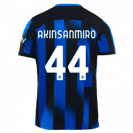 Kandiny Bambino Maglia Ebenezer Akinsanmiro #44 Nero Blu Kit Gara Home 2023/24 Maglietta