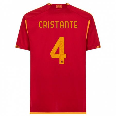 Kandiny Bambino Maglia Bryan Cristante #4 Rosso Kit Gara Home 2023/24 Maglietta