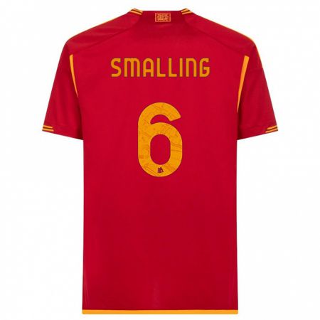 Kandiny Niño Camiseta Chris Smalling #6 Rojo 1ª Equipación 2023/24 La Camisa