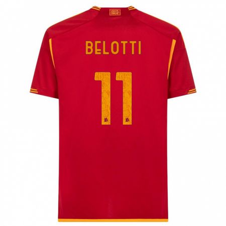 Kandiny Kinderen Andrea Belotti #11 Rood Thuisshirt Thuistenue 2023/24 T-Shirt België