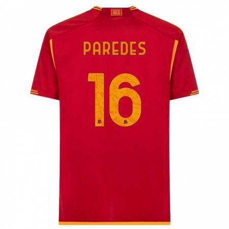 Kandiny Kinderen Leandro Paredes #16 Rood Thuisshirt Thuistenue 2023/24 T-Shirt België