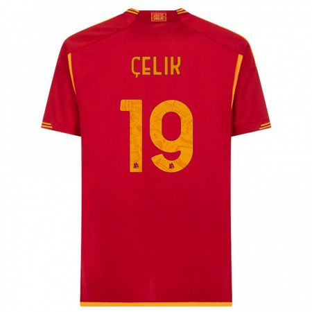 Kandiny Bambino Maglia Zeki Celik #19 Rosso Kit Gara Home 2023/24 Maglietta