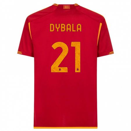 Kandiny Niño Camiseta Paulo Dybala #21 Rojo 1ª Equipación 2023/24 La Camisa