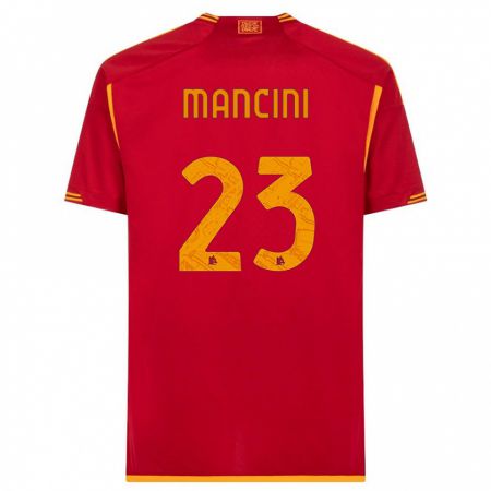 Kandiny Niño Camiseta Gianluca Mancini #23 Rojo 1ª Equipación 2023/24 La Camisa