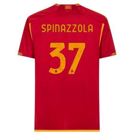 Kandiny Kinderen Leonardo Spinazzola #37 Rood Thuisshirt Thuistenue 2023/24 T-Shirt België