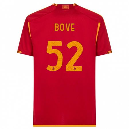 Kandiny Bambino Maglia Edoardo Bove #52 Rosso Kit Gara Home 2023/24 Maglietta