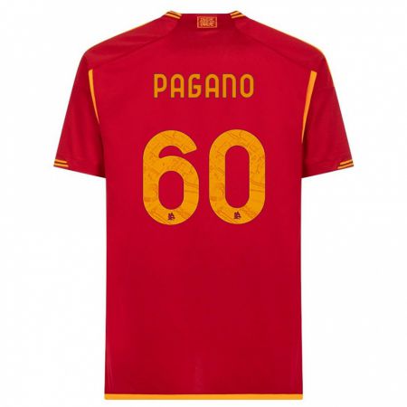 Kandiny Kinderen Riccardo Pagano #60 Rood Thuisshirt Thuistenue 2023/24 T-Shirt België