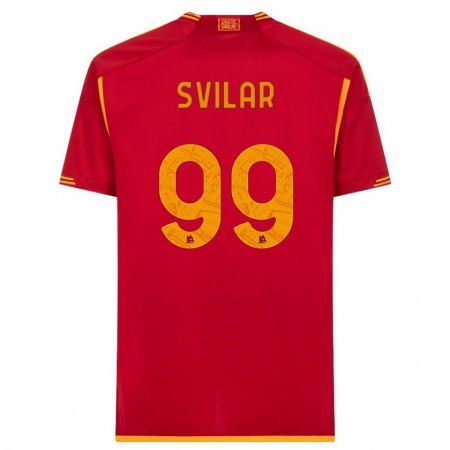 Kandiny Bambino Maglia Mile Svilar #99 Rosso Kit Gara Home 2023/24 Maglietta