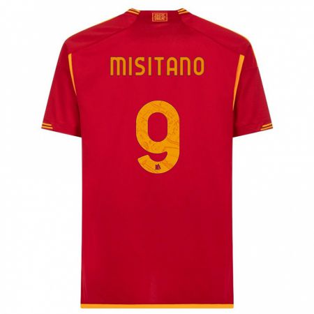 Kandiny Bambino Maglia Giulio Misitano #9 Rosso Kit Gara Home 2023/24 Maglietta