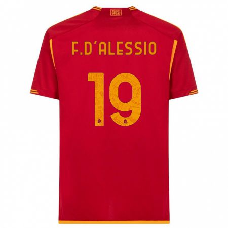 Kandiny Kinderen Francesco D'alessio #19 Rood Thuisshirt Thuistenue 2023/24 T-Shirt België