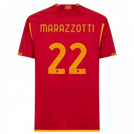 Kandiny Kinderen Fabrizio Marazzotti #22 Rood Thuisshirt Thuistenue 2023/24 T-Shirt België