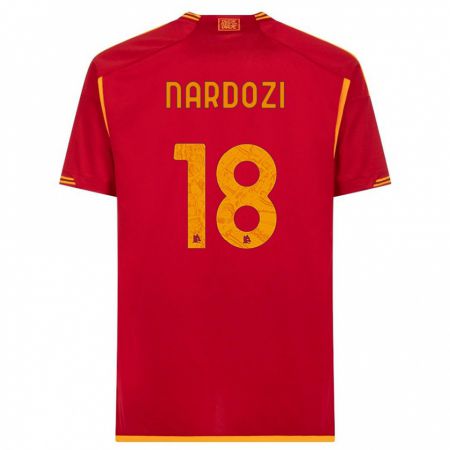 Kandiny Bambino Maglia Manuel Nardozi #18 Rosso Kit Gara Home 2023/24 Maglietta