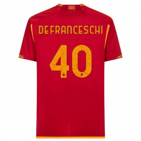 Kandiny Niño Camiseta Leonardo De Franceschi #40 Rojo 1ª Equipación 2023/24 La Camisa