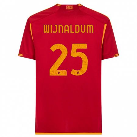 Kandiny Bambino Maglia Georginio Wijnaldum #25 Rosso Kit Gara Home 2023/24 Maglietta