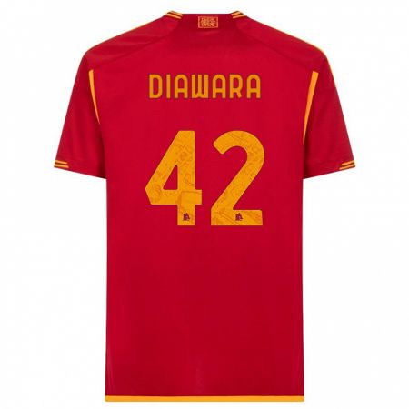 Kandiny Kinder Amadou Diawara #42 Rot Heimtrikot Trikot 2023/24 T-Shirt Österreich