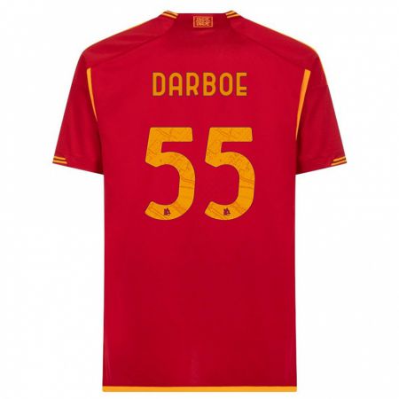 Kandiny Kinderen Ebrima Darboe #55 Rood Thuisshirt Thuistenue 2023/24 T-Shirt België