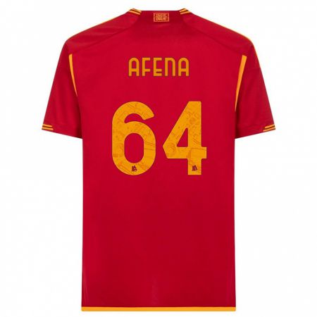 Kandiny Niño Camiseta Felix Afena-Gyan #64 Rojo 1ª Equipación 2023/24 La Camisa