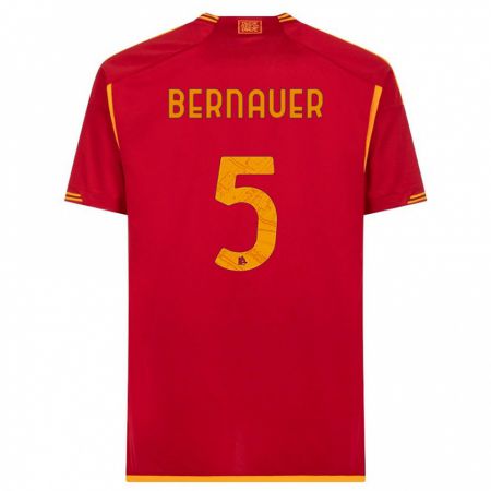 Kandiny Bambino Maglia Vanessa Bernauer #5 Rosso Kit Gara Home 2023/24 Maglietta